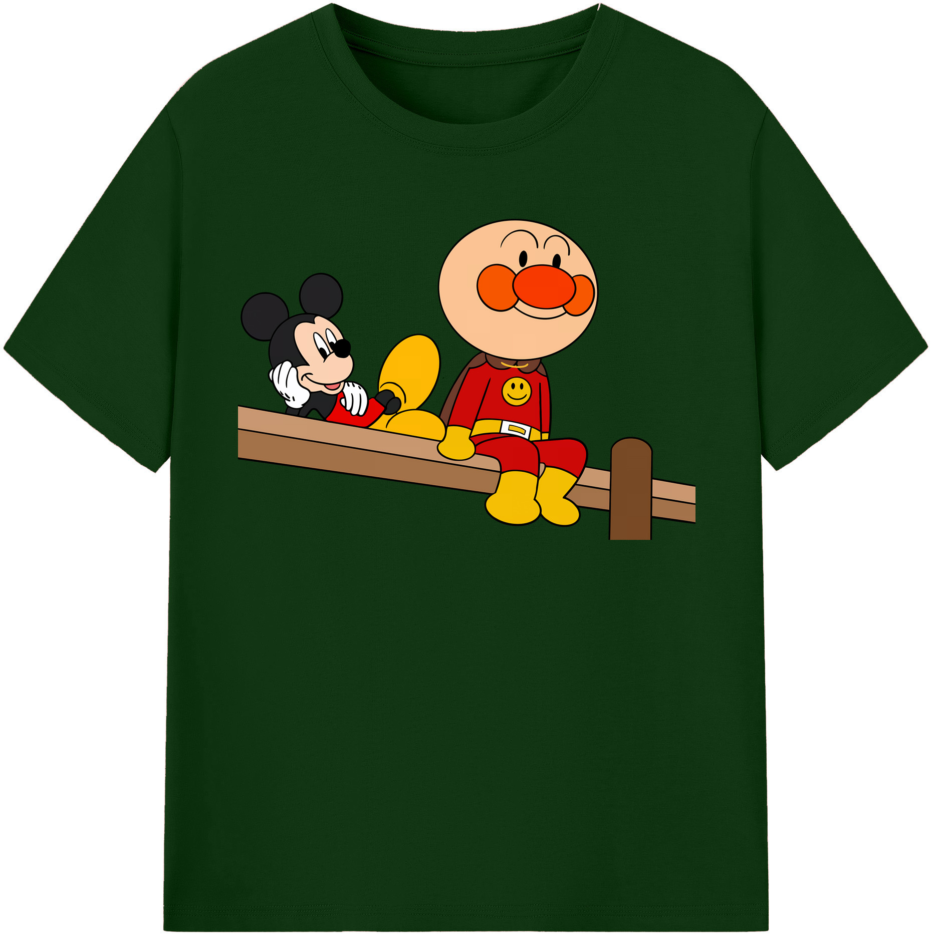 （画像用） アンパンマン Anpanman 綿100％半袖Tシャツ（フロントプリント）